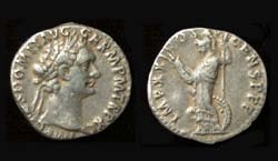 Domitian, Denarius, Minerva holding Spear & Thunderbolt reverse